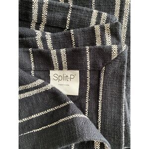 Split P Black and Cream Farmhouse Ticking Striped 15x70” Table Runner